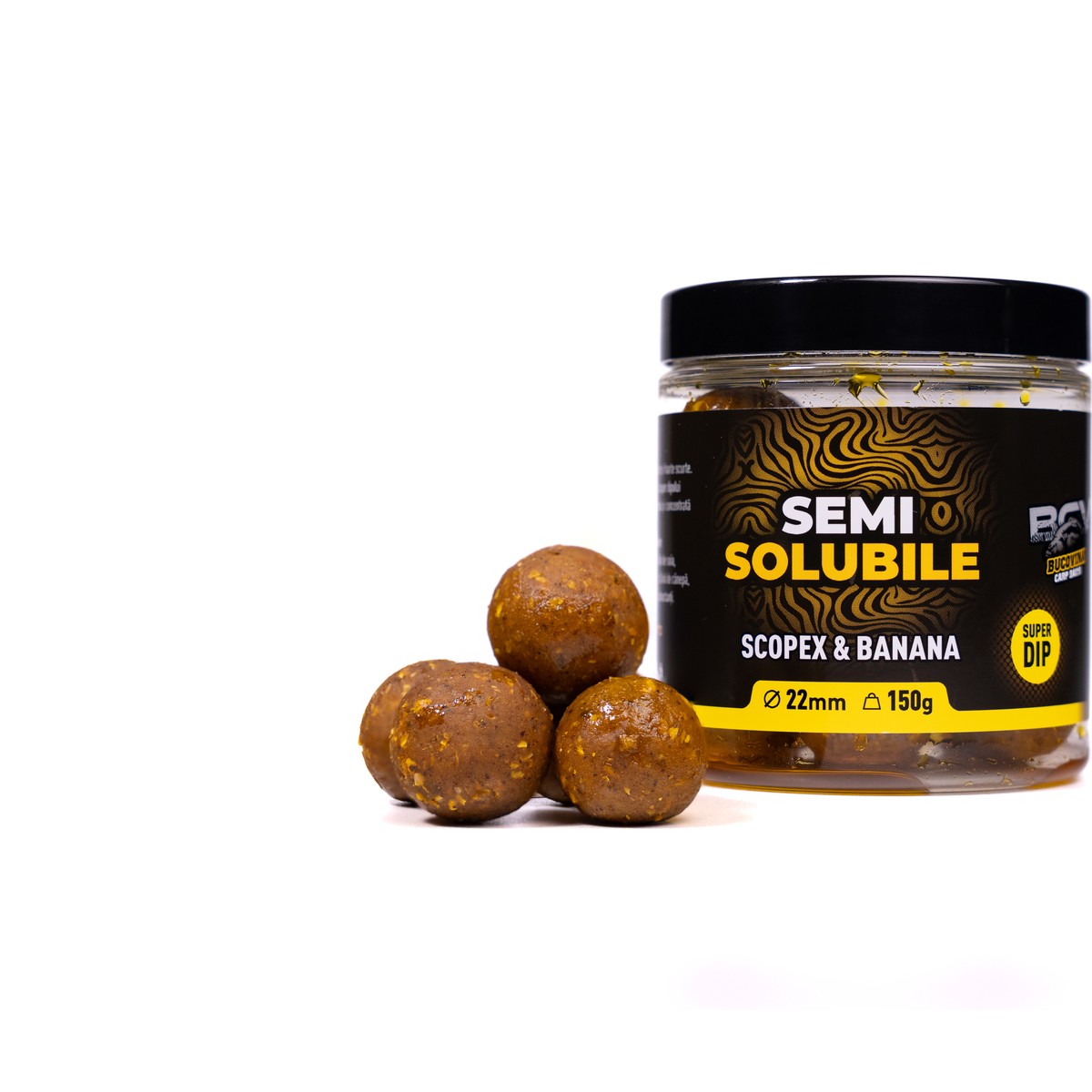 Semisolubile-Boilies-de-carlig-Scopex-Banana-150g-2 Semisolubile Scopex & Banana 22mm 150g - Image 1